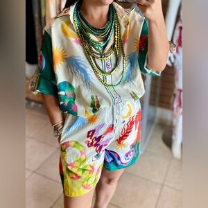 BE•you Colorful Women's Printed Coord Set One Size